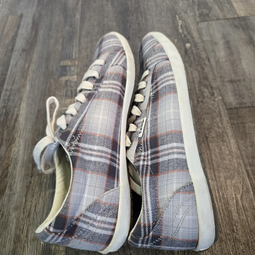 TAOS Star Gray Plaid Lace Up Casual Sneakers Canvas  Low Top Shoes Womens 10